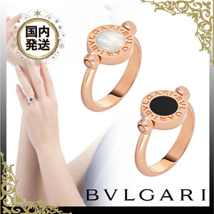 ブルガリ フリップ リング指輪 ピンク ゴールドロゴ 偽物 bulgari04