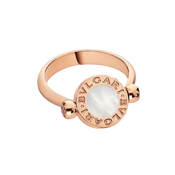 ブルガリ フリップ リング指輪 ピンク ゴールドロゴ 偽物 bulgari04