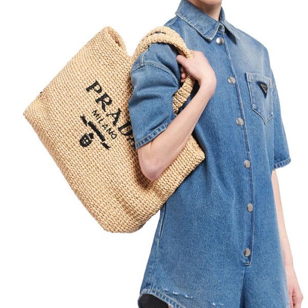 バイラ 7月号 プラダ 付録 かごバッグ ラフィアトートバッグ 偽物2021SS 1BG392_2A2T_F0018_V_OOL