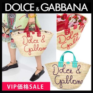 ドルチェ&ガッバーナ ロゴ ストロー トートバッグ かごバッグ 偽物