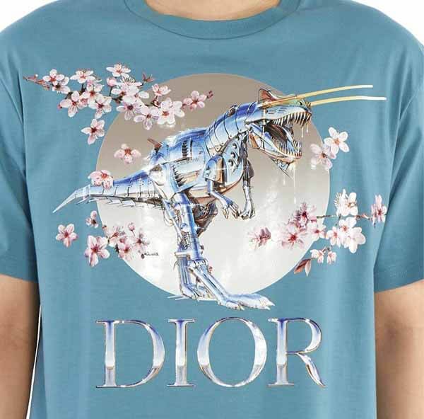 入手困難品!ディオール x Sorayama ロゴプリント Tシャツスーパーコピー☆2色