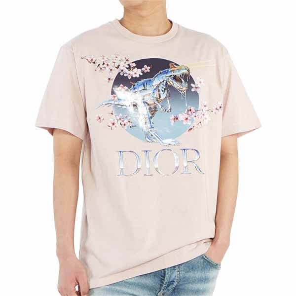 入手困難品!ディオール x Sorayama ロゴプリント Tシャツスーパーコピー☆2色