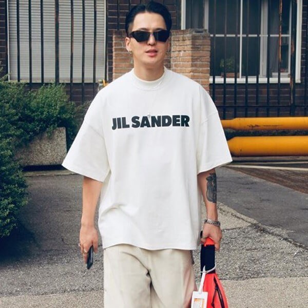 ジルサンダー tシャツ 偽物 ロゴプリント ロゴT コピー JSMS707045-MS248708