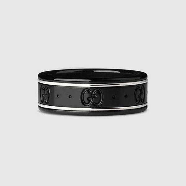 グッチ 偽物 18K ゴールド ライン GGパターン アイコン リング 2色 gucci7305