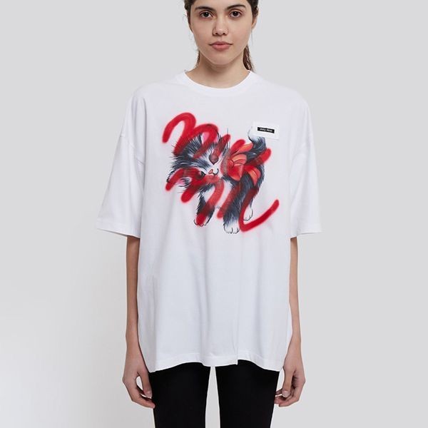 ★ミュウミュウ★ロゴ入り Tシャツ偽物 MJN2661