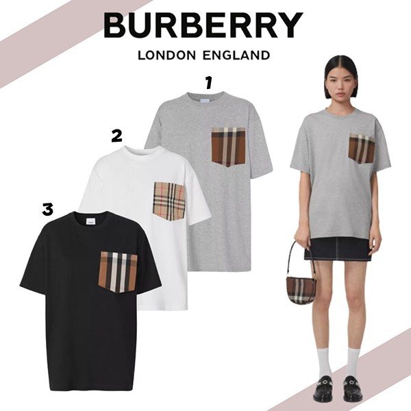 【バーバリー Tシャツ 偽物】新作!ポケットディテール オーバーサイズTシャツ80433861