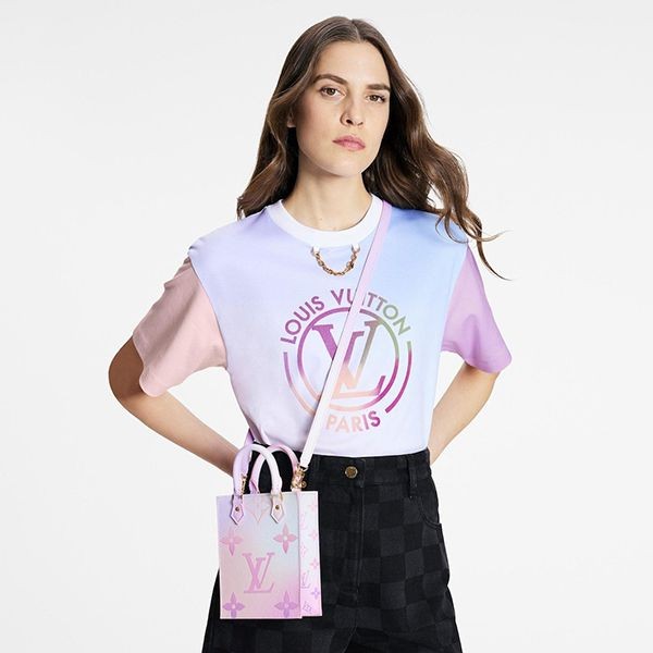 【新作】ルイヴィトン グラディエントLVサークルTシャツ パロディ 1AA0EA
