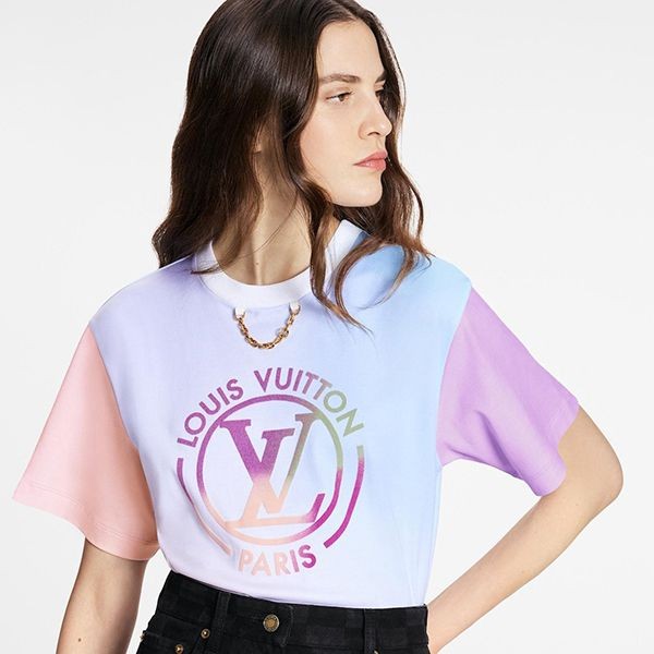 【新作】ルイヴィトン グラディエントLVサークルTシャツ パロディ 1AA0EA