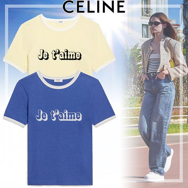 芸能人御用達!セリーヌ JE TAIME コットンTシャツ パロディ 2色2X815671Q06BE
