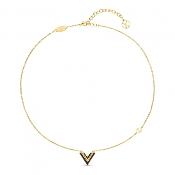 人気！ルイヴィトン V ネックレス コピー ◇COLLIER ESSENTIAL Noir M63181