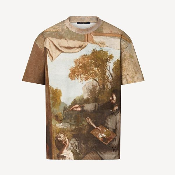 おすすめルイヴィトン Tシャツ 偽物 プリントCOURBET 1AAGOL