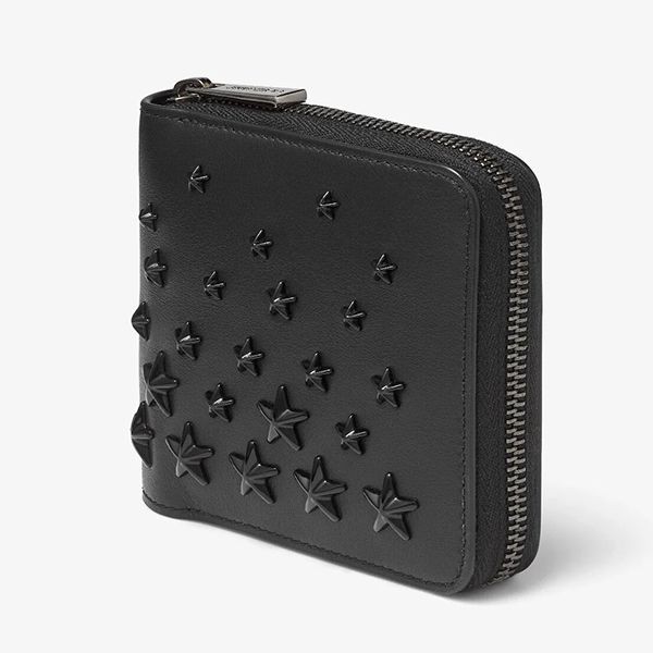 ジミー チュウ スーパー コピー 財布 スタースタッズ スムースカーフレザー ウォレット LAWRENCEAOR