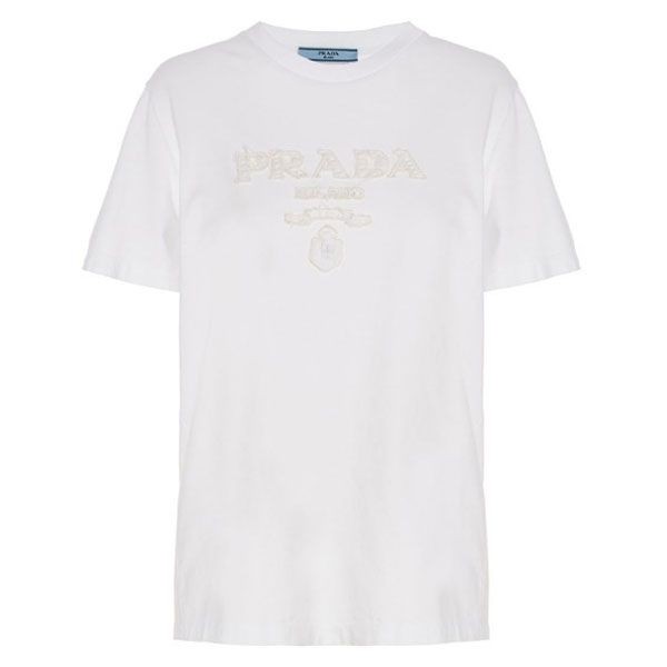 超希少！プラダ エンボス ロゴ コットン Tシャツ コピー 35838R_124R