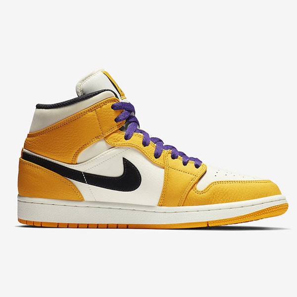 ナイキ Air Jordan 1 偽物 Mid SE "Lakers" Gold SS 19 852542-700