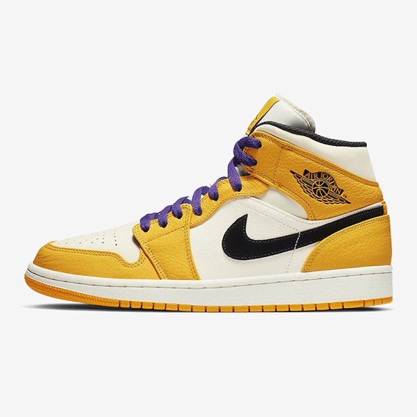 ナイキ Air Jordan 1 偽物 Mid SE "Lakers" Gold SS 19 852542-700