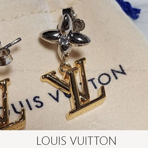 ルイヴィトン ピアス スーパーコピー LVロゴ＆フラワー バイカラー M01287