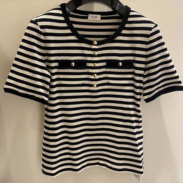 超希少!セリーヌ リブコットンジャージーセーラーTシャツ 偽物 2X46H136K.38AW