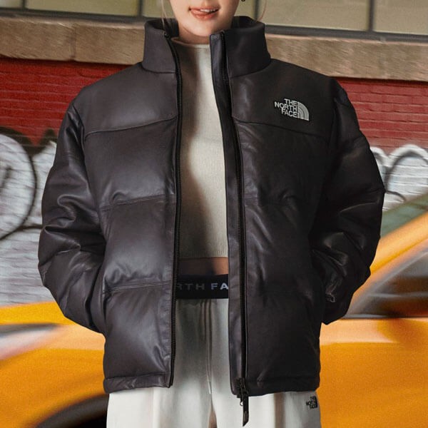 ノースフェイス ECO LEATHER NUPTSE 偽物 ダウンジャケット 送料・関税込