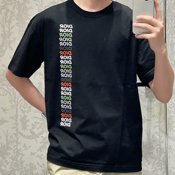 ディオール スーパーコピー ロゴ入り クルーネック Tシャツ 2色 413J696A0817_C085