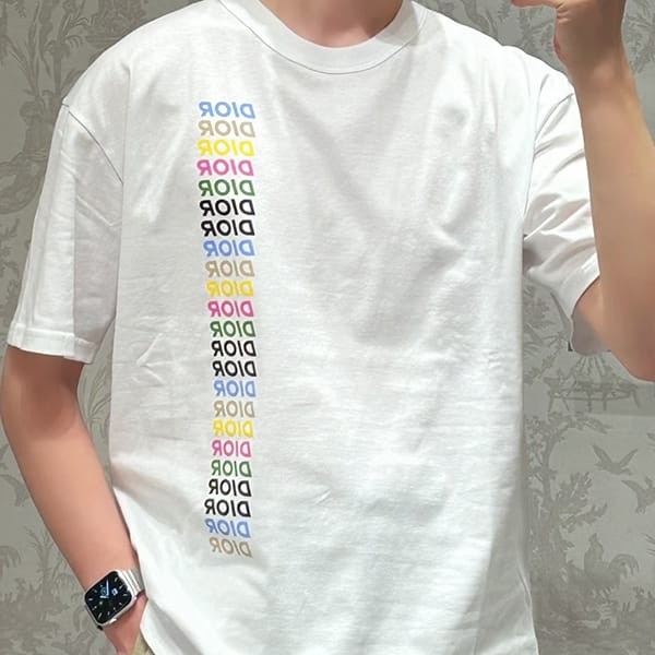 ディオール スーパーコピー ロゴ入り クルーネック Tシャツ 2色 413J696A0817_C085