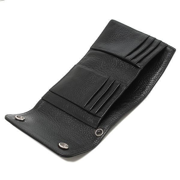 クロムハーツ N級品 三つ折り財布 ブラック メンズ 116538 ウェーブ ミニ財布