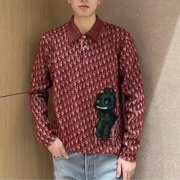 OTANIコラボ★ディオール ロングスリーブ ポロシャツ 偽物 2色 413M834AT788_C384