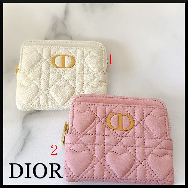ディオール CARO LAVENDER ウォレット 偽物 ハート ミニ財布 S5177UNID