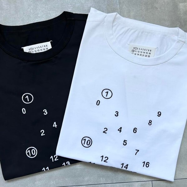 メゾンマルジェラ ナンバリングロゴ エンブロイダリー Tシャツ コ コットン 2色 S50GC0684