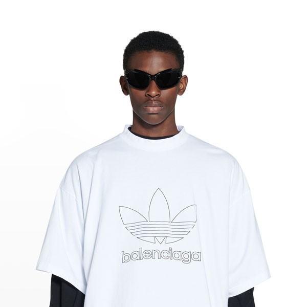 バレンシアガ アディダス tシャツ 偽物 激安 コラボ トレフォイル 723976TNVN