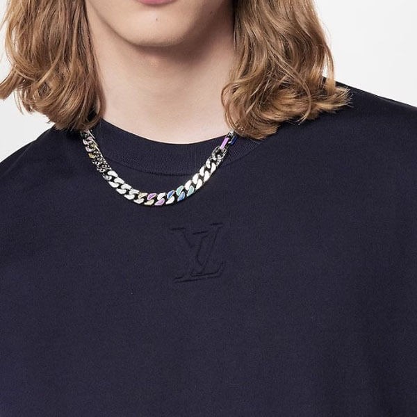 大人気 ルイヴィトン エンボス LV ロゴTシャツ ブランドシティ 偽物 1AA5E2
