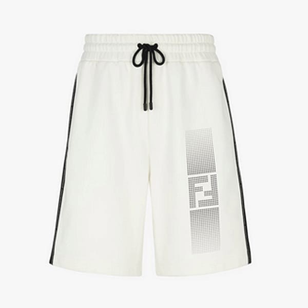 フェンディ 偽物 ホワイトコットン ショートパンツ FAB910AR58F0RQ0