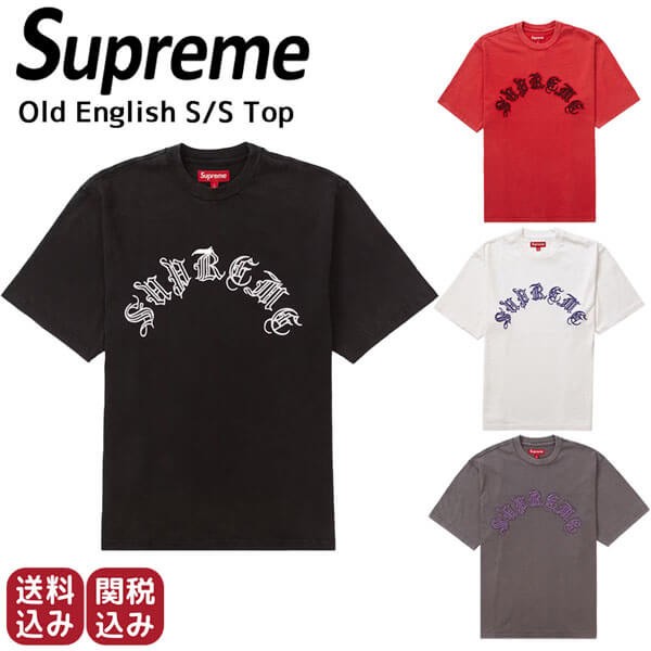 シュプリームTシャツ偽物★WEEK 2 オールドイングリッシュロゴ 半袖 Tシャツ