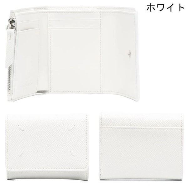 大人気 メゾン マルジェラ ホワイトステッチ 三つ折り財布 SA3UI0017P4745