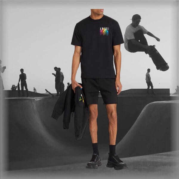 LA発ブランド【アミリTシャツ偽物】限定 ドリップロゴ クルーネック Tシャツ