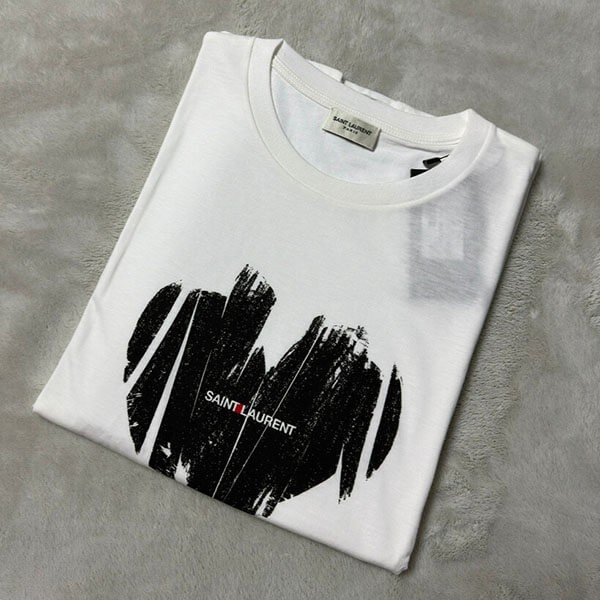 サンローラン ハートコットンTシャツ　半袖