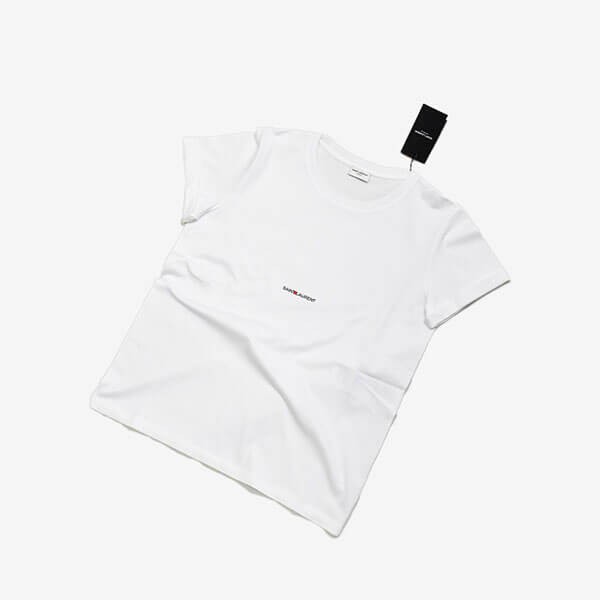 サンローラン Tシャツ 偽物 激安 半袖 SAINT LAURENT Logo Half Sleeve 黒 白 464572