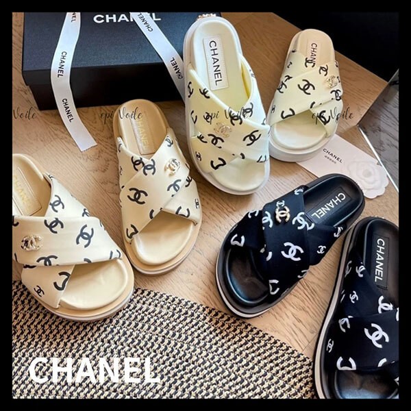 可愛い♡シャネル 厚底 サンダル3色展開