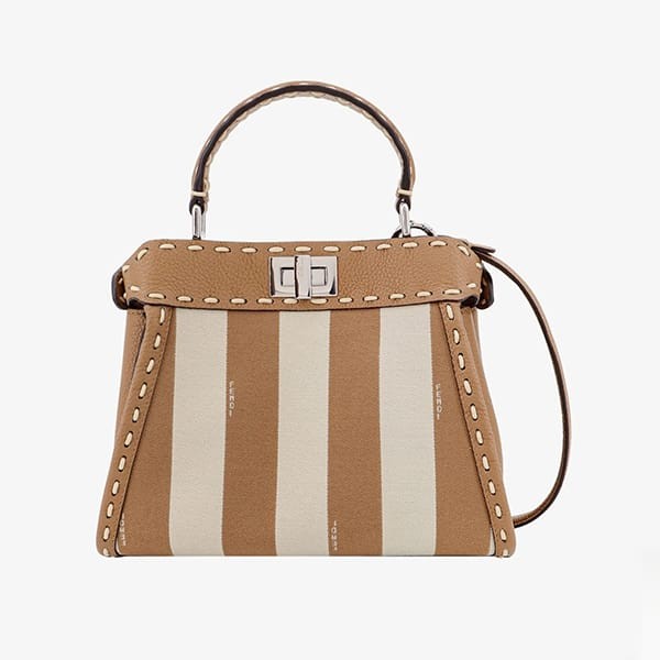 フェンディ 偽物 Peekaboo Small ストライプ ハンドバッグ fd0001