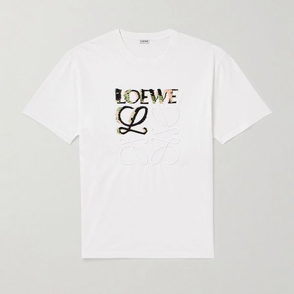 ロエベ tシャツ コピーコットン リラックスフィット 半袖 tシャツ 2色low8031