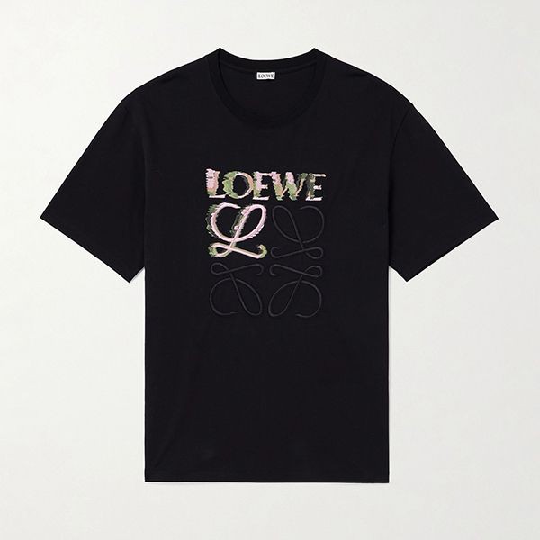 ロエベ tシャツ コピーコットン リラックスフィット 半袖 tシャツ 2色low8031