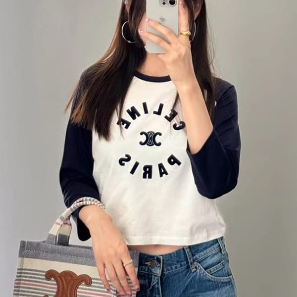 セリーヌ トリオンフ コットンジャージー Tシャツ 偽物 2X89N507Z.02XM