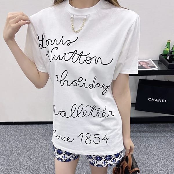 ルイヴィトン エンブロイダードLVクラブ Tシャツ パロディ 1AFYOX