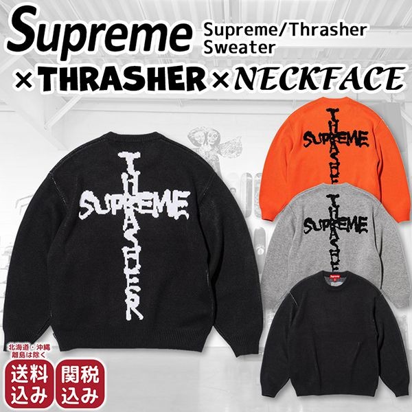 口コミで高評価!【シュプリーム thrasher 偽物】neckface コラボ クロスロゴ セーター st1105