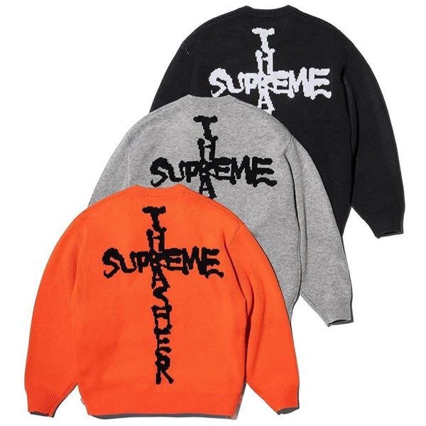 口コミで高評価！【シュプリーム thrasher 偽物】neckface コラボ クロスロゴ セーター st1105