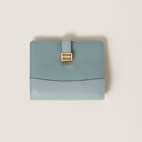 ミュウミュウ 偽物 Compact Wallet ロゴベルト 三つ折り財布 4色 miu21154