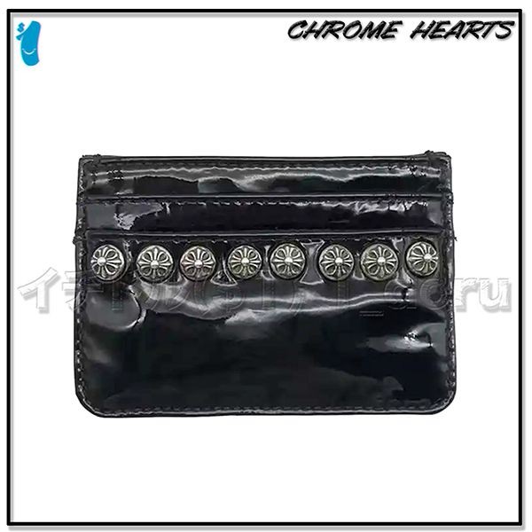 +クロムハーツ+ PLUS CARD CASE SCROLL エナメル カード ケース 偽物 ch12184
