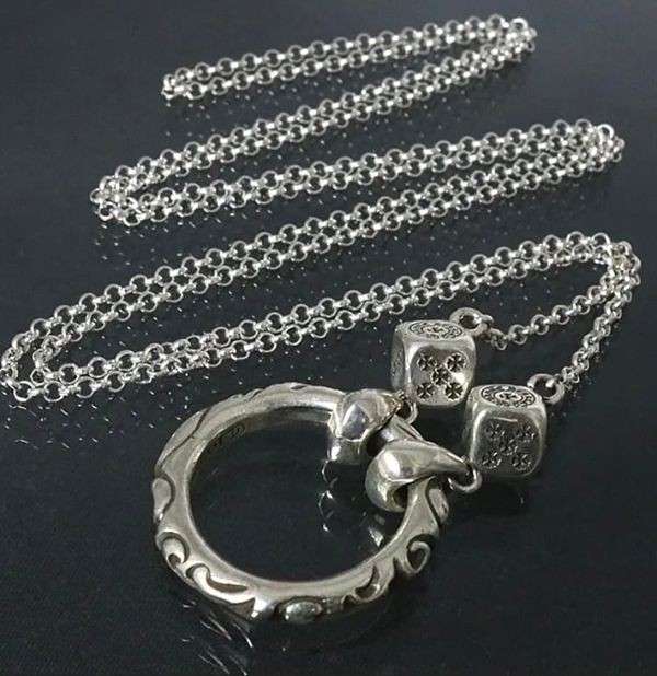クロムハーツ EYWR LOOP DICE DBL アイウェアループ ダイス ネックレス 偽物 SV925