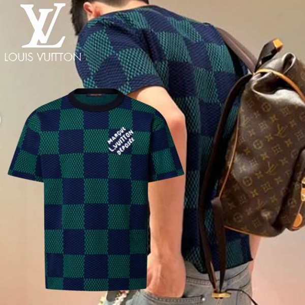 【存在感抜群☆】ルイヴィトンコピー LV ジャカード ダミエ 半袖Tシャツ 1AHBCV