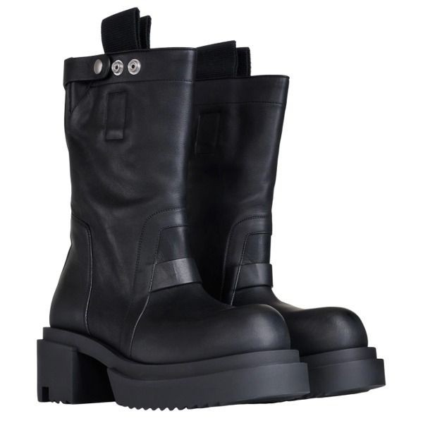リックオウエンス 偽物 Runway Pull On Bogun Boots ブーツ ブラック