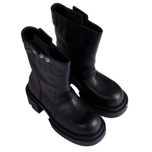 リックオウエンス 偽物 Runway Pull On Bogun Boots ブーツ ブラック